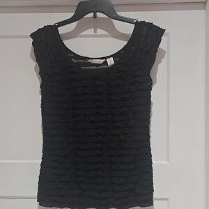 Derek Heart Black Ruffled Sleeveless Top